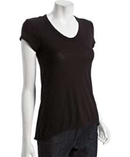 Wilt black modal cotton hi low scoop neck t shirt   