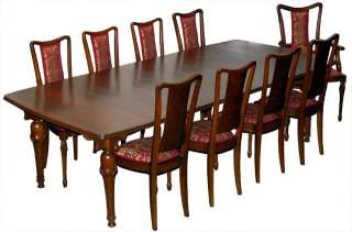 13 pc. French Art Nouveau Mixed Wood Dining set by Hector Guimard 