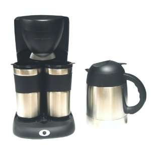 Cooks Essentials CETCM2C Coffee Maker with Two Stainless Steel Mugs 