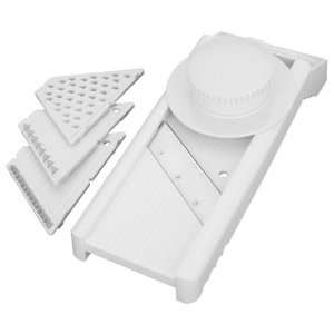 MIU France Plastic Mandoline Slicer with 4 Attachments, White  