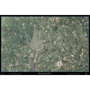  Laminated Washington, D.C.poster satellite map print view 