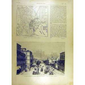  1893 Map Tunis Plan Marine Avenue View French Print