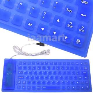 USB 2.0 Roll up Washable Flexible Silicone PC Keyboard  