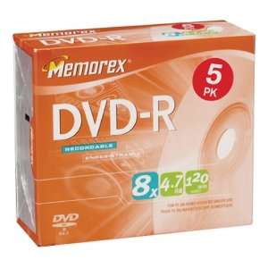  Memorex 5PK DVD R MEDIA 8X 4.7GB W/ ( 32025594 