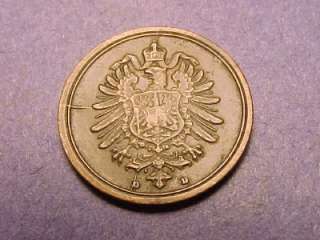 Germany Pfennig 1876 D km 1 several die cracks, nice collectors coin 