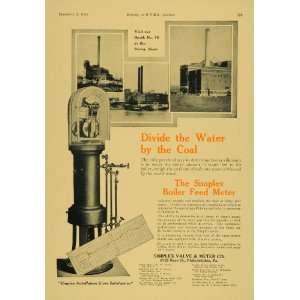  1924 Ad Simplex Valve Meter Boiler Feed Coal Power Show 