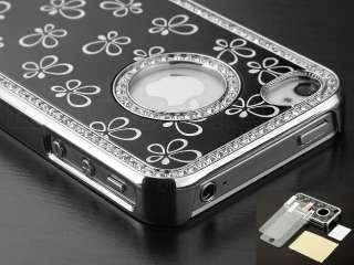 Electroplating Hollow Pattern PC Hard Case Back Cover for iPhone 4G 4S 