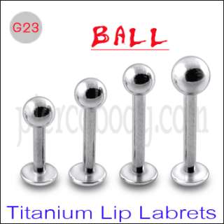 25pcs, G23 Grade Titanium Labret with Ball  