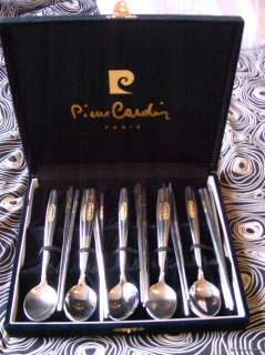 Fab Rare Vtg Pierre Cardin Paris Boxed Set Spoons & Chopsticks Table 