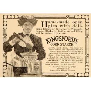  1910 Vintage Ad Kingsford Corn Starch Pie Cook Oswego 