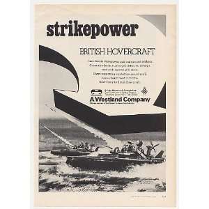  1976 British Hovercraft Military Strikepower Print Ad 