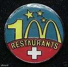 McDonalds~100 Restaurants~Sw​itzerland ~90s vintage pin