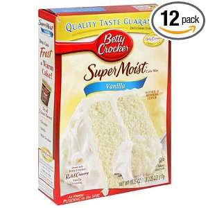Betty Crocker Supermoist Cake Mix, Vanilla, 18.25 Ounce Boxes (Pack of 