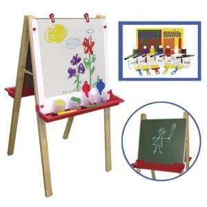  ECR4Kids Adjustable Floor Easel and 27 Piece Paint Crate 