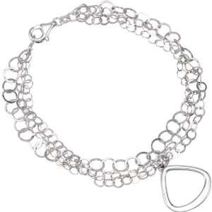  Brc704 Silver 07.50 Inch Multi Strand Bracelet Jewelry