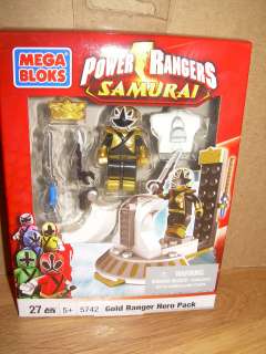 NIB Mega Bloks 5742 Power Rangers Samuria GOLD RANGER HERO PACK 