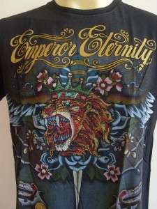 Emperor Eternity Glittering The Lion King Tattoo T shirt Black L 
