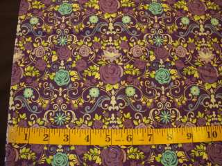 Shades of Purple Floral Cotton Print Fabric By the Yard  