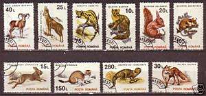 Rabbit Squirrel Animals Romana 10 stamps  