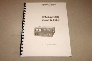 Kenwood TL 922A Amplifier Operation Manual ~~~~~  