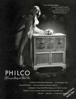 1946 Philco 1213 Radio Phonograph Famous for Quality Vintage Ad 