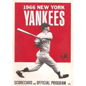  1966 New York Yankees Official Score Card and Program 