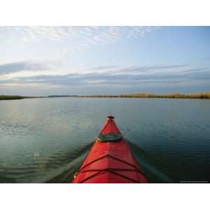 Sea Kayak Bow Parts the Rippled Water of the Blackwater River National 