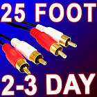 25 25 FT FOOT DUAL 2 RCA STEREO COMPOSITE AUDIO CABLE