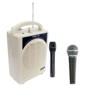  and Mic System Package   PWMA100 Rechargeable Portable PA System 