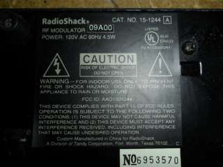 Radio Shack 09A00 RF Modulator Convert Video Audio A/V  