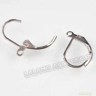 50 Rhodium Plated French Earring Hook Findings 160322  