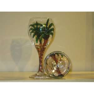  Palm Tree White Wine Glass 