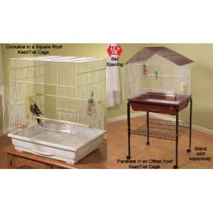   Roof Bird Cages Offset Roof Cage w/Stand Color Black