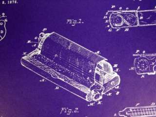 Rolling Machines Marijuana BluePrint Patent Poster 1970  