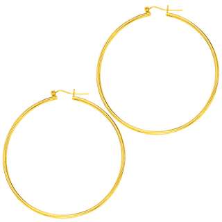   Thin Light Tube Hoop Earrings REAL 14K Yellow Gold 1.5mm  