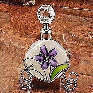   Jeweled Round Fantasy Purple Flower Perfume Bottle 