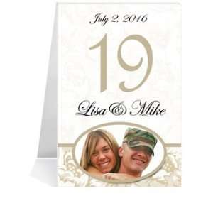  Photo Table Number Cards   Taupe Floral Jubilee #1 Thru 