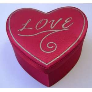 Heart Shaped Silk Storage Container   4 3/4 inches x 4 1/2 