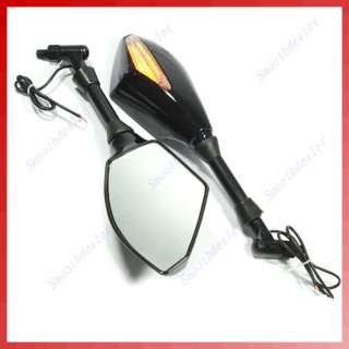 Motorcycle Integrated LED Turn Signals Side Mirrors New  