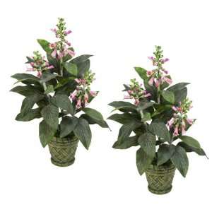   Potted 26 Artificial Foxglove Flower Plants for Home Decoration_Pink