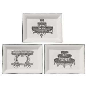   Black and White Decorative Wall Plates (Set of 3)