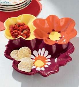 Tag Wildflowers Chip & Dip Serving Platter/ Bowl Set  