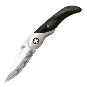  Flaming Chopper Cross Folding Knife Black Sports 