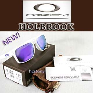 Genuine Oakley HOLBROOK WHITE w/ VIOLET IRIDIUM Lens OO9102 05 NEW in 
