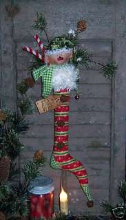 Primitive Elf Doll Ornie Chritmas Stocking Pattern #383  