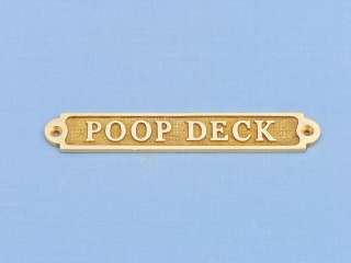 Brass Poop Deck Sign 5 Brass Plaque Cape Cod Decor  