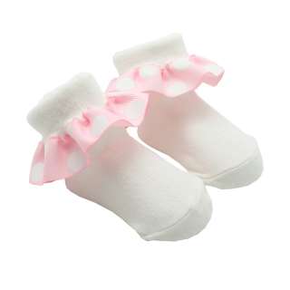   Lovely Girls Dot Flower Dance Kid Socks Booties Shoes Pink  