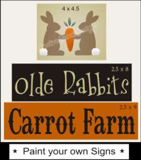 Stencil Olde Rabbits Carrot Farm Spring Primitive Signs  
