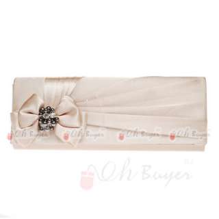 lady Wedding Evening Purse bridal Clutch bowknot bag with silver and 