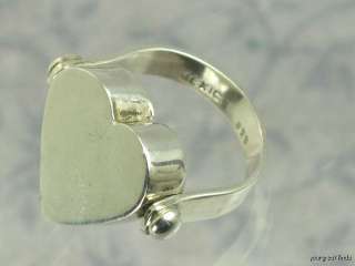 VINTAGE MEXICAN 925 STERLING SILVER SWIVEL HEART RING  